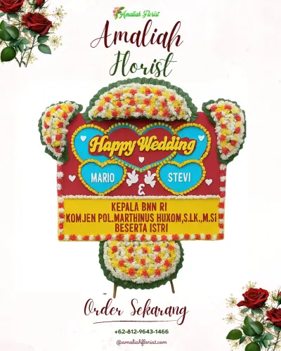 Karangan Papan Bunga Pernikahan di Kubang